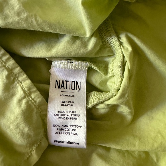 Nation LTD Gabrielle Cami Top Lime 100% Cotton Adjustable Straps Bra Friendly S - Picture 7 of 13